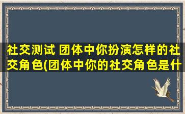 社交测试 团体中你扮演怎样的社交角色(团体中你的社交角色是什么？从测试结果看，你扮演的可能是这个角色！)